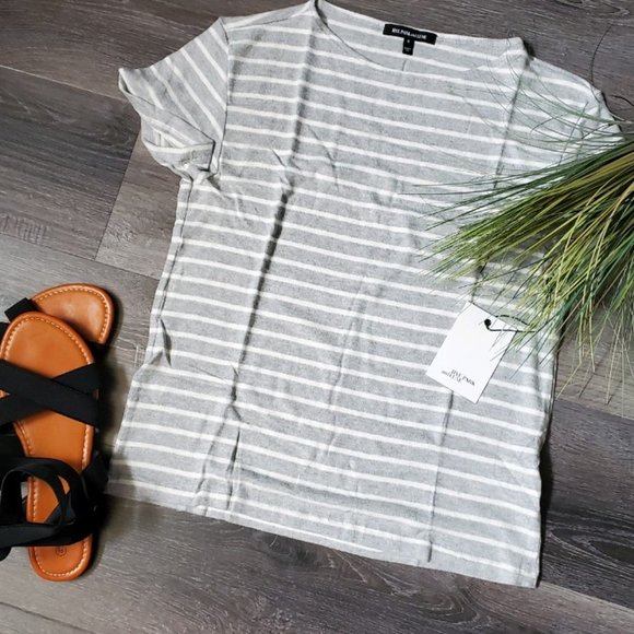 HYE PARK and LUNE Supersoft Gray & White  T-Shirt - Picture 12 of 12